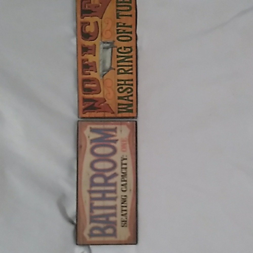Vintage 1970's Wallace Berrie & Co. Wooden Novelty Signs Set of 2 (B5)